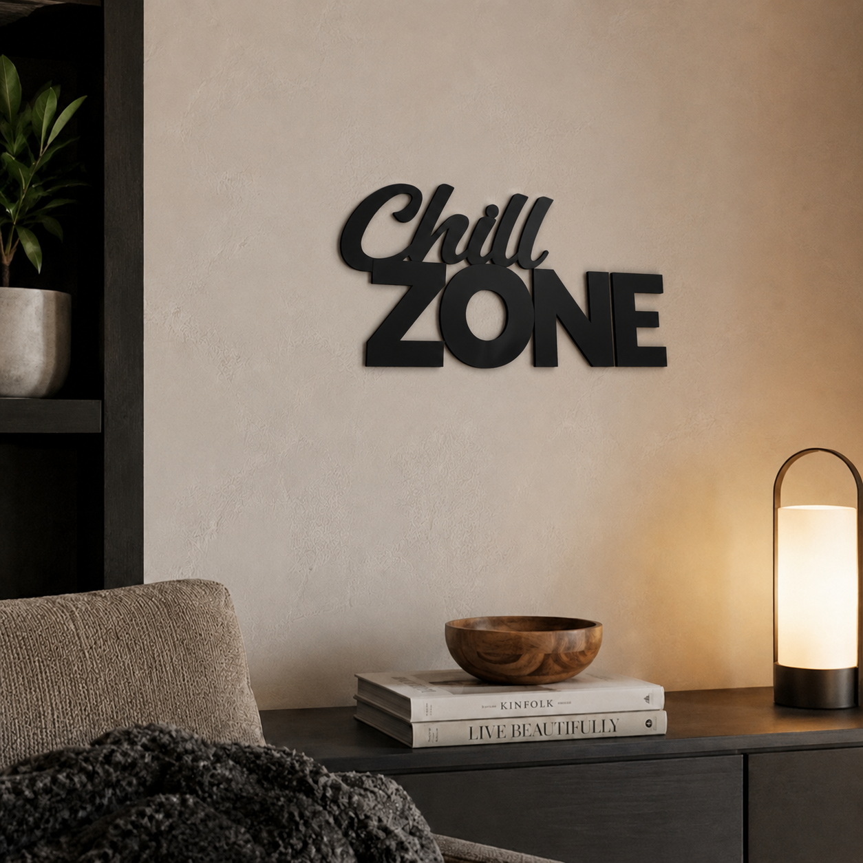 Klebendes Chill Zone Schild als moderne Wanddekoration – Produktansicht 9