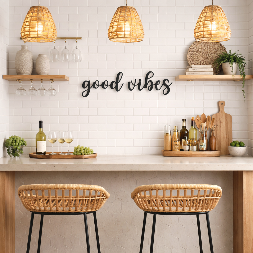 good vibes elegant Schild