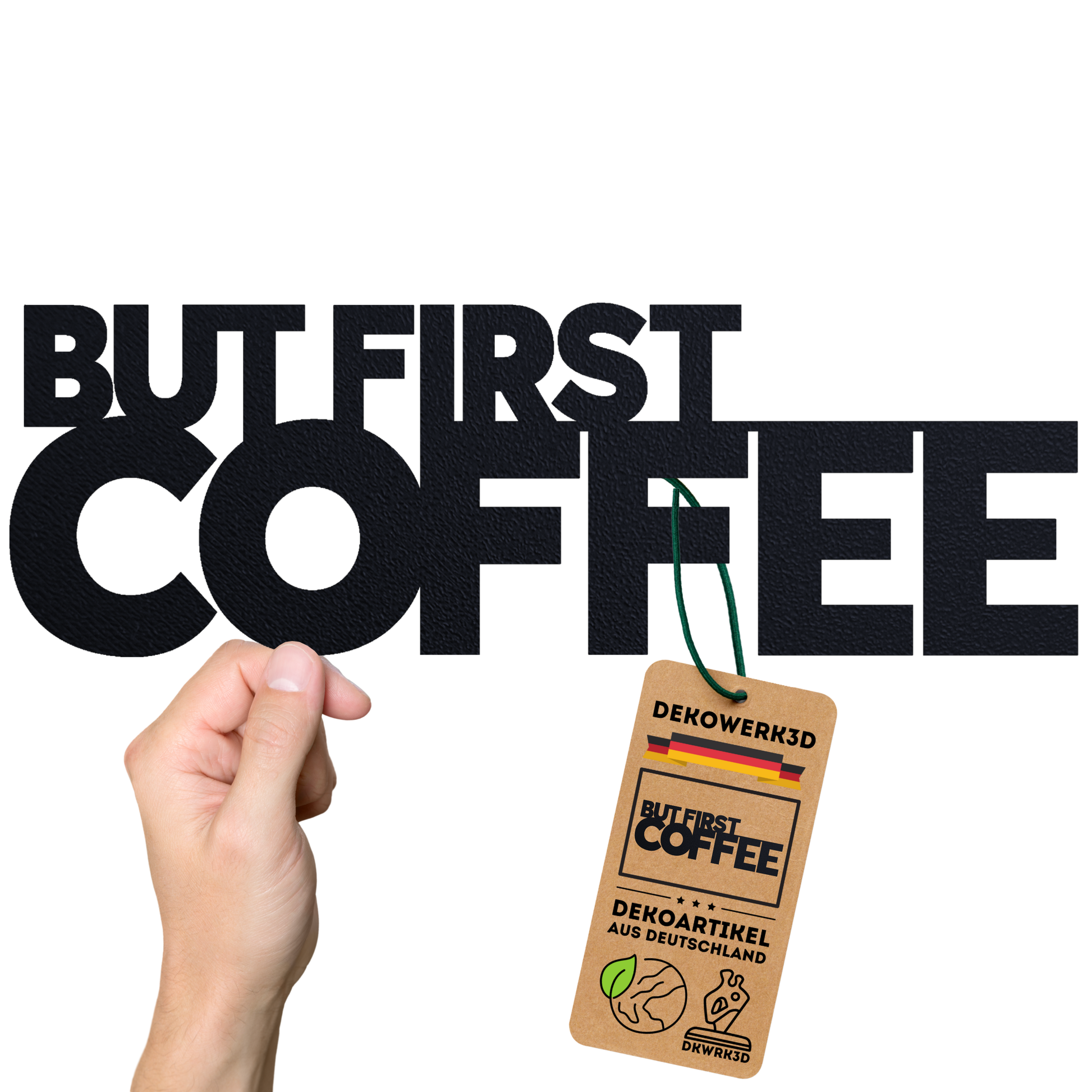 Klebendes But first Coffee Schild als moderne Wanddekoration – weitere Produktansicht