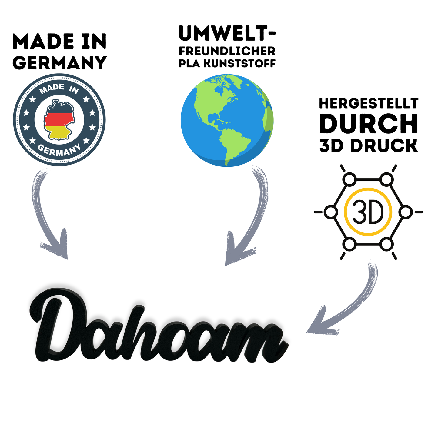Dahoam Aufsteller zum Hinstellen als moderne Dekoration – weitere Produktansicht