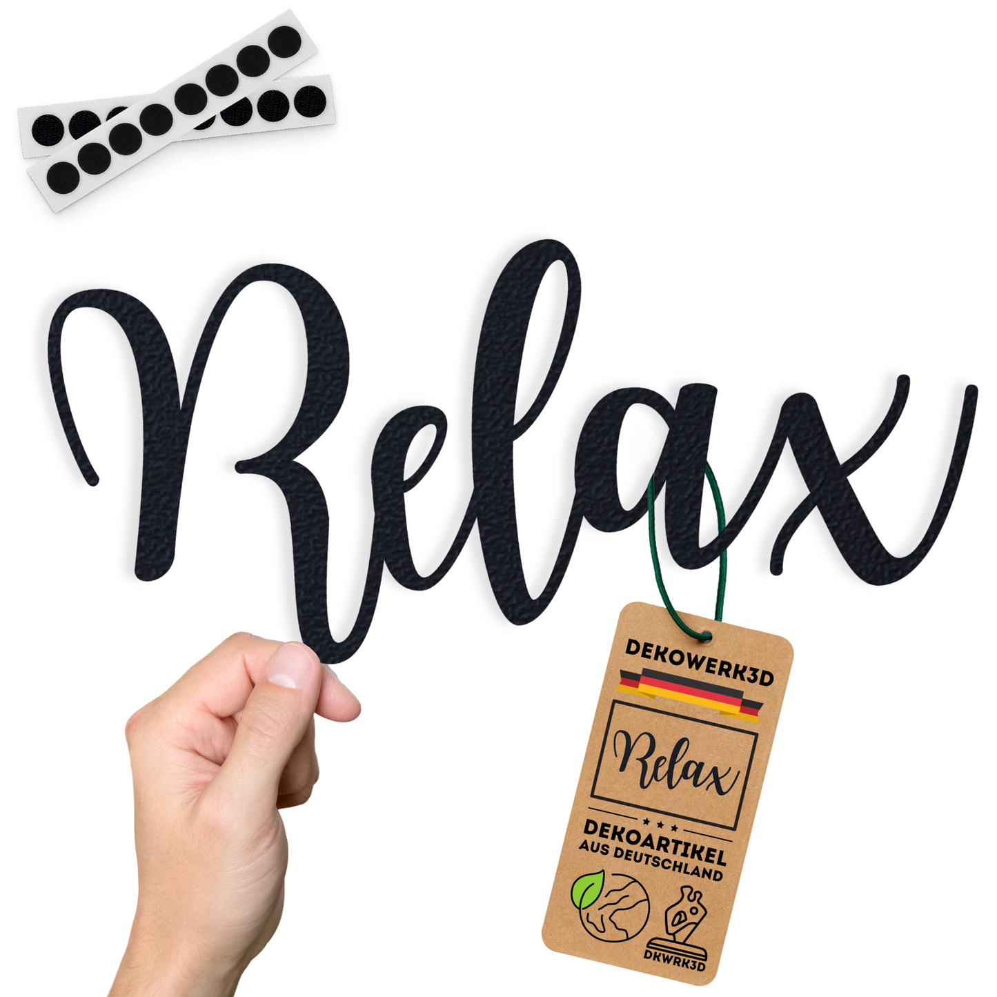 Klebendes Relax elegant Schild als moderne Wanddekoration – Produktansicht 5