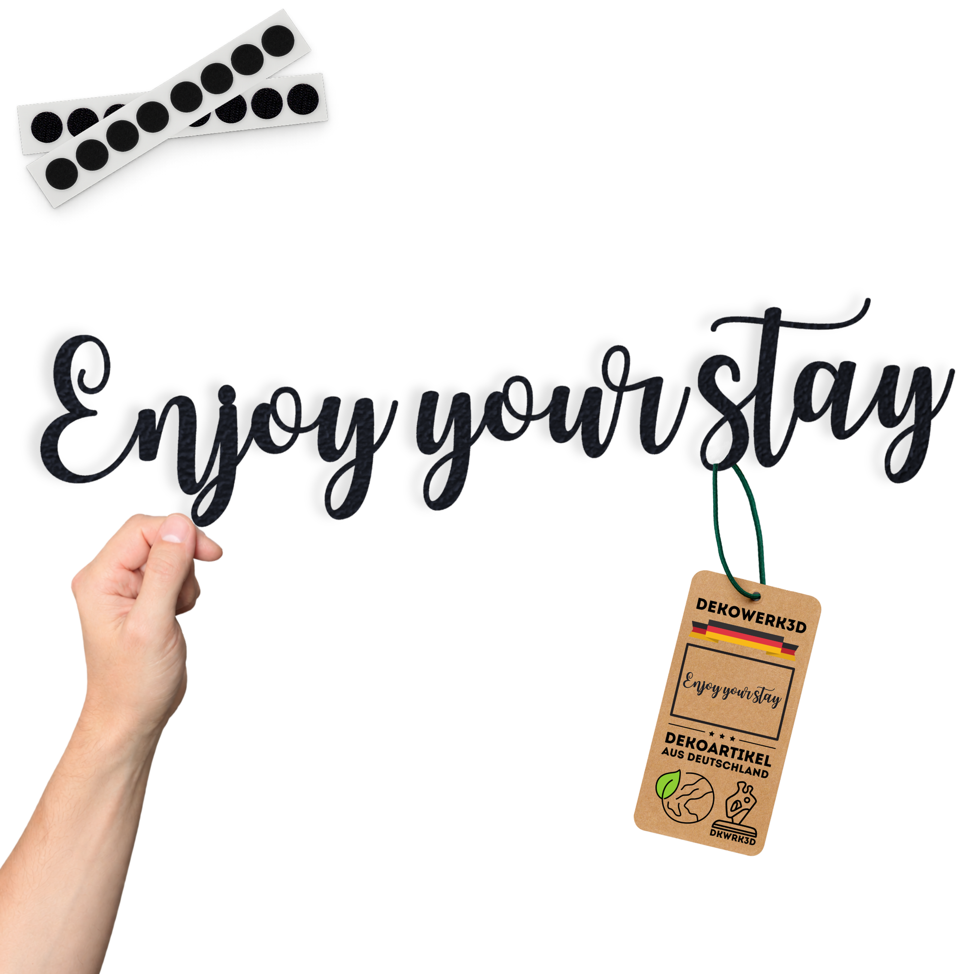 Klebendes Enjoy your stay elegant Schild als moderne Wanddekoration – Produktansicht 5