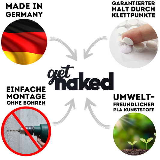 get naked Schild