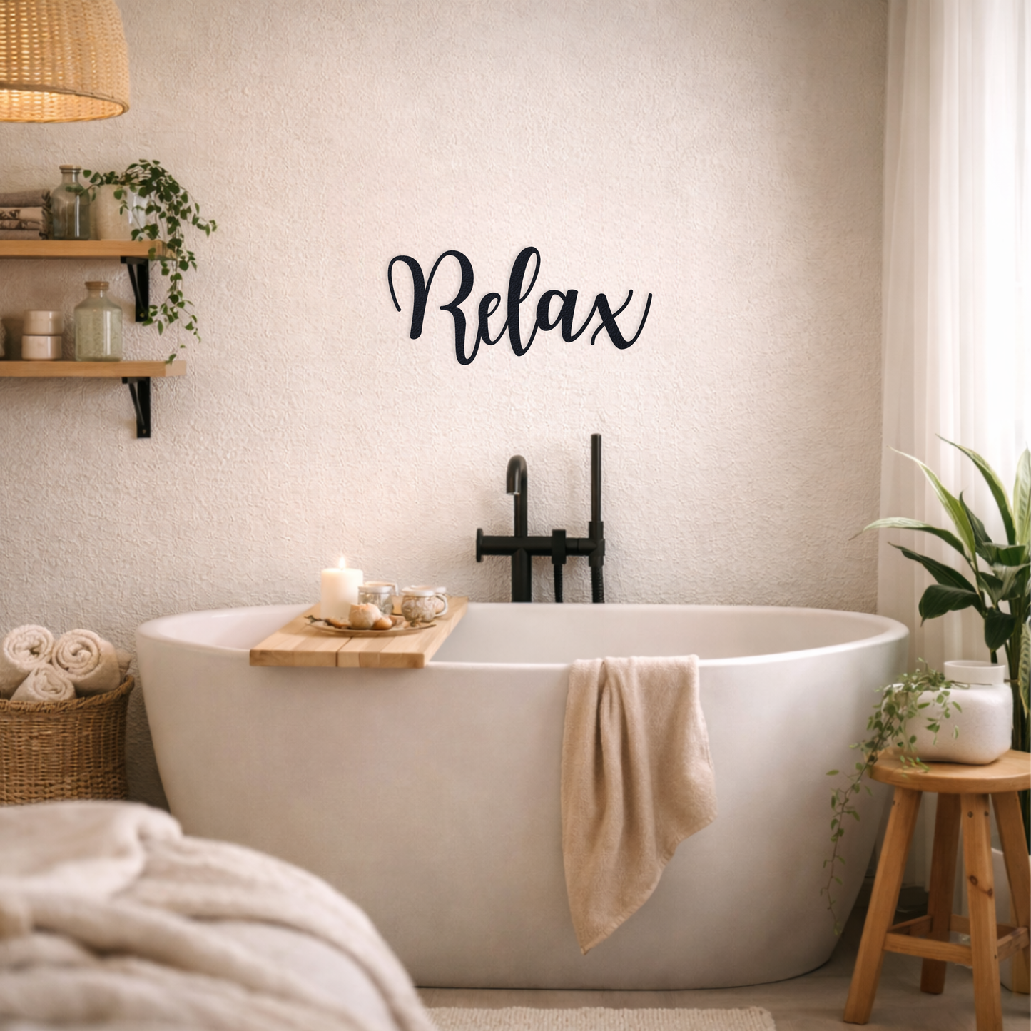 Klebendes Relax elegant Schild als moderne Wanddekoration