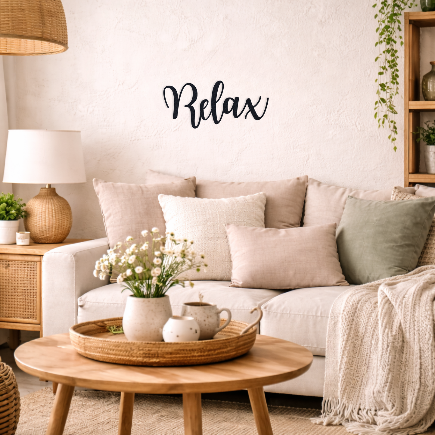 Klebendes Relax elegant Schild als moderne Wanddekoration – Produktansicht 7