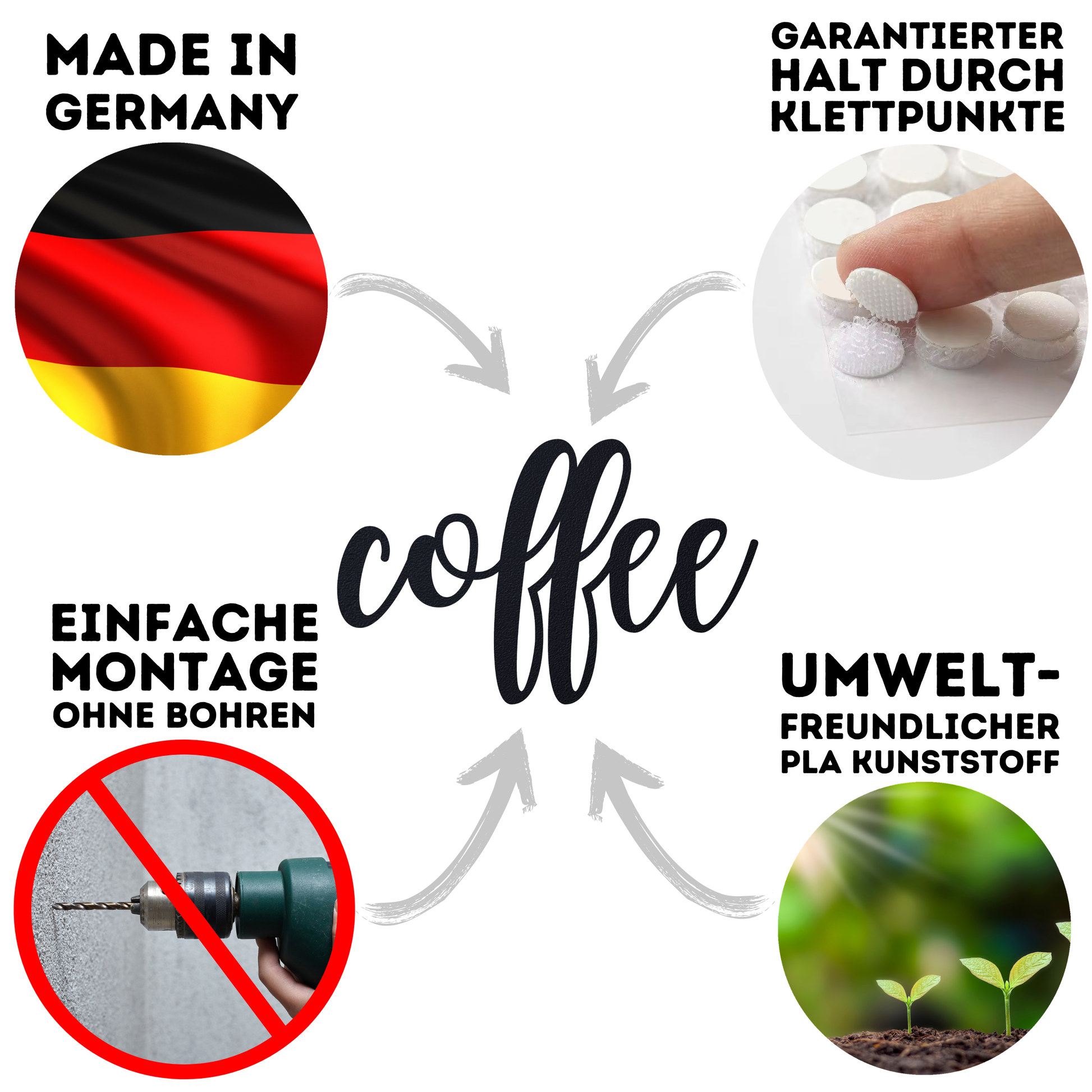 Klebendes coffee elegant Schild als moderne Wanddekoration – weitere Produktansicht