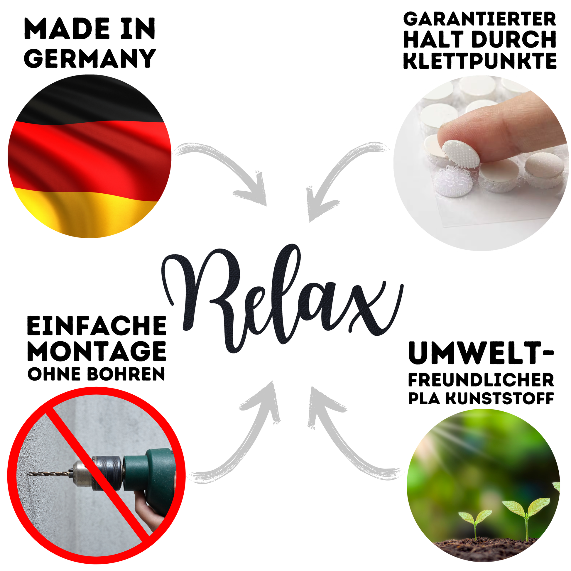 Klebendes Relax elegant Schild als moderne Wanddekoration – weitere Produktansicht