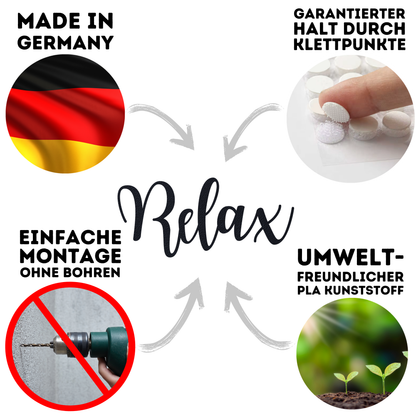Klebendes Relax elegant Schild als moderne Wanddekoration – weitere Produktansicht