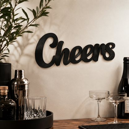 Klebendes Cheers Schild als moderne Wanddekoration – Produktansicht 6