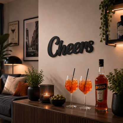 Klebendes Cheers Schild als moderne Wanddekoration – Produktansicht 7
