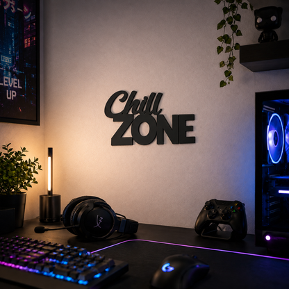 Klebendes Chill Zone Schild als moderne Wanddekoration