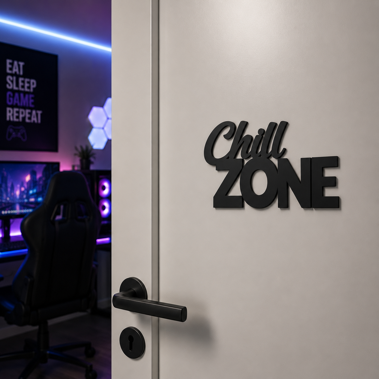 Klebendes Chill Zone Schild als moderne Wanddekoration – Produktansicht 7