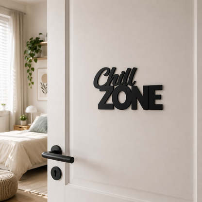Klebendes Chill Zone Schild als moderne Wanddekoration – Produktansicht 8