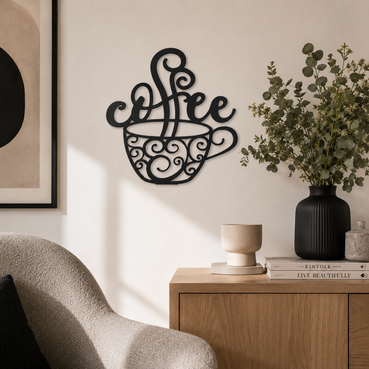 Klebendes Coffee Schild als moderne Wanddekoration – Produktansicht 7
