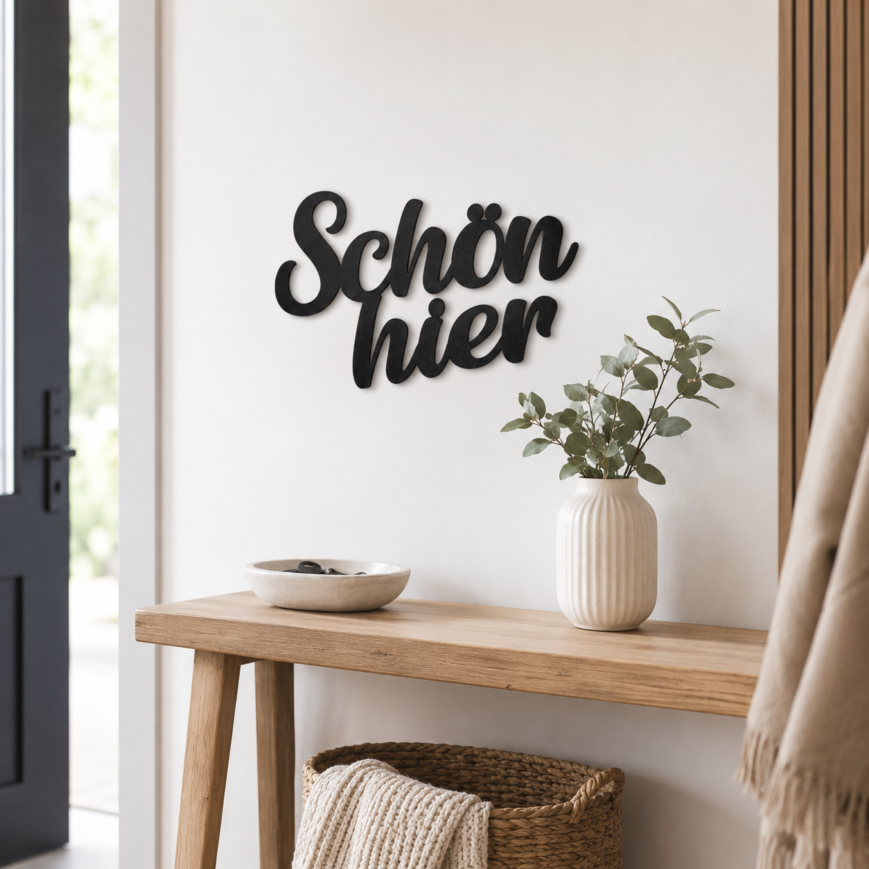 Klebendes Schön Hier Schild als moderne Wanddekoration – Produktansicht 8