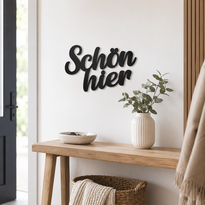 Klebendes Schön Hier Schild als moderne Wanddekoration – Produktansicht 8