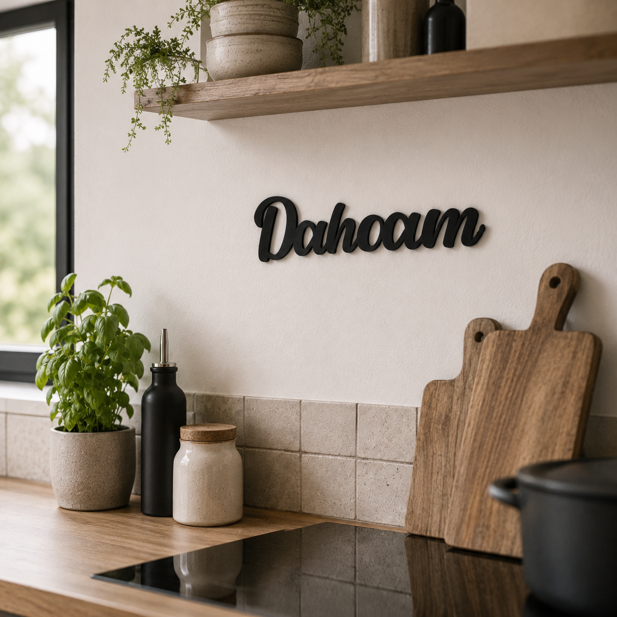 Klebendes Dahoam Schild als moderne Wanddekoration – Produktansicht 7
