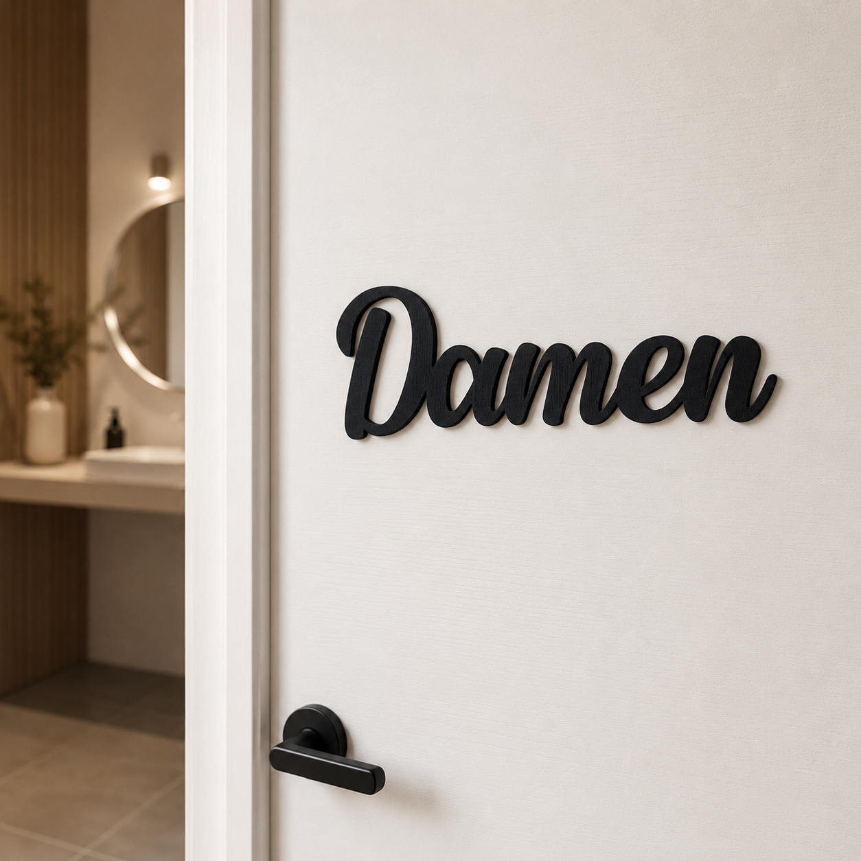 Klebendes Damen Türschild als moderne Türdekoration