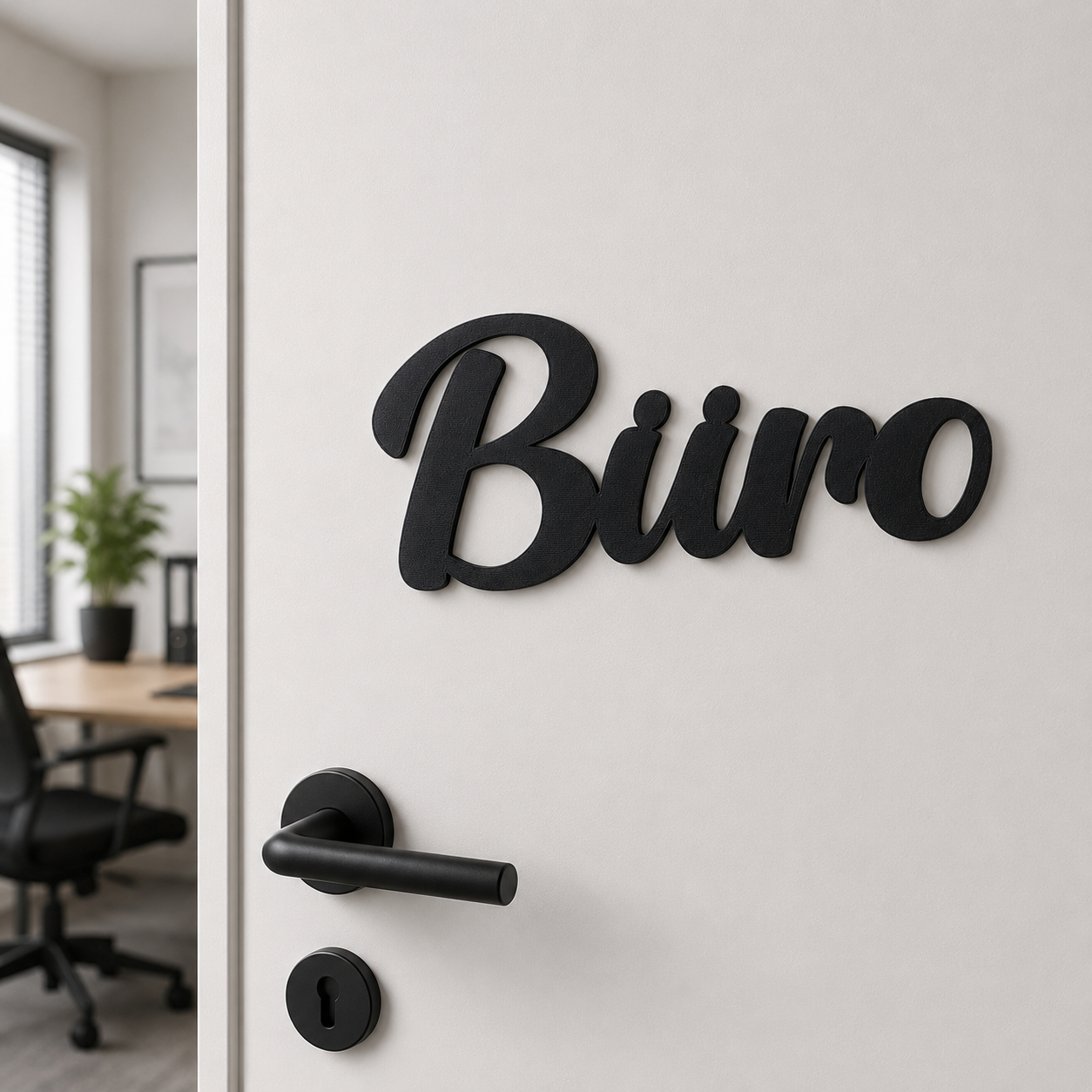 Klebendes Büro Türschild als moderne Türdekoration