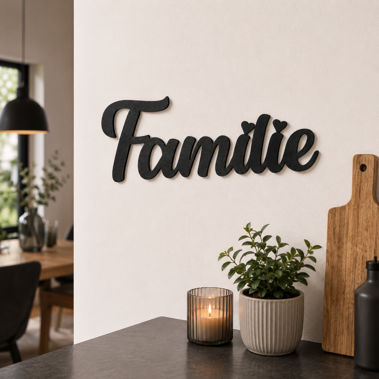 Klebendes Familie Schild als moderne Wanddekoration