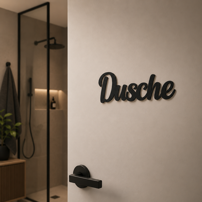 Klebendes Dusche Türschild als moderne Wanddekoration