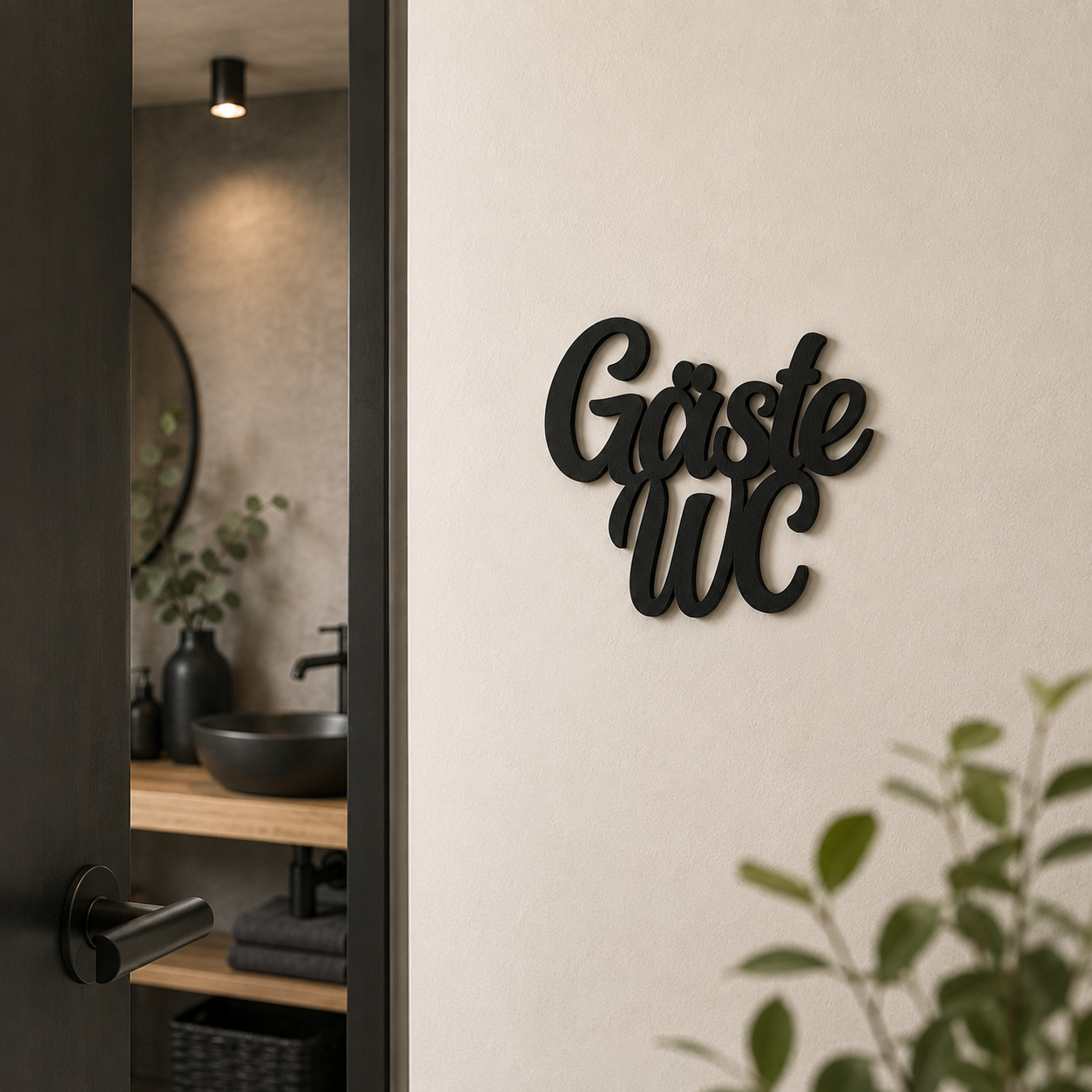 Klebendes Gäste WC Türschild als moderne Türdekoration – Produktansicht 7