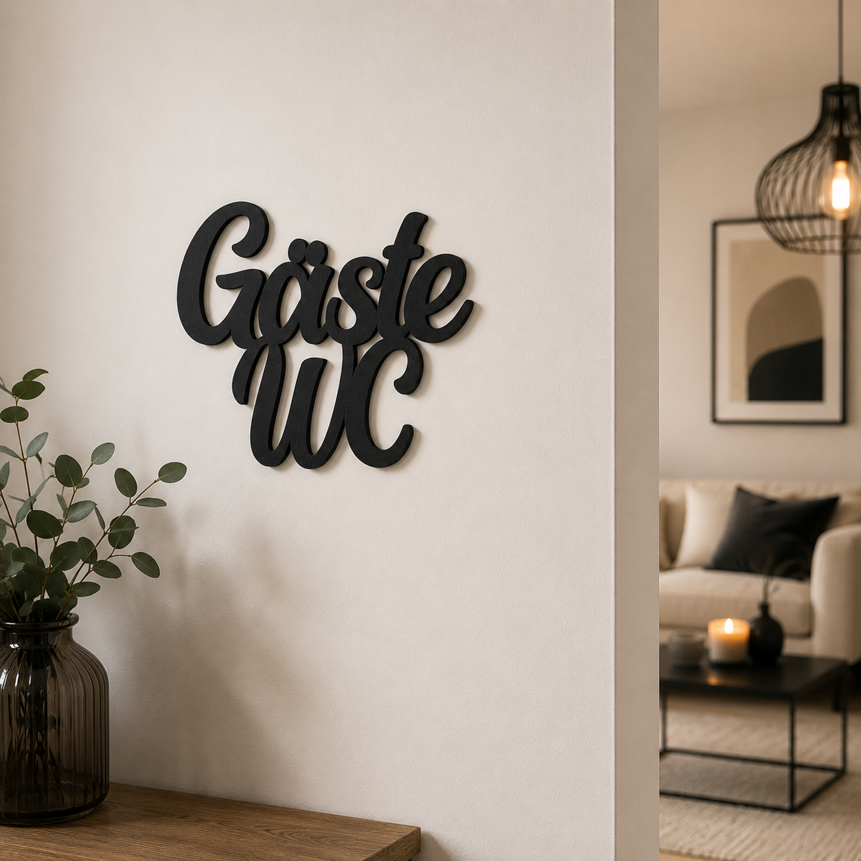 Klebendes Gäste WC Türschild als moderne Türdekoration – Produktansicht 9
