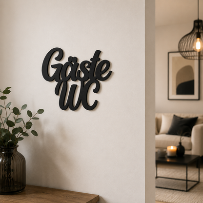 Klebendes Gäste WC Türschild als moderne Türdekoration – Produktansicht 9