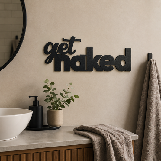get naked Schild