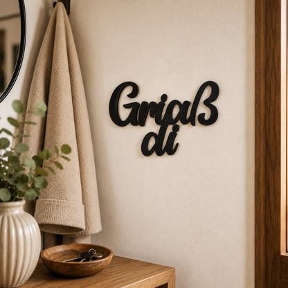 Klebendes Griaß di Schild als moderne Wanddekoration – Produktansicht 7