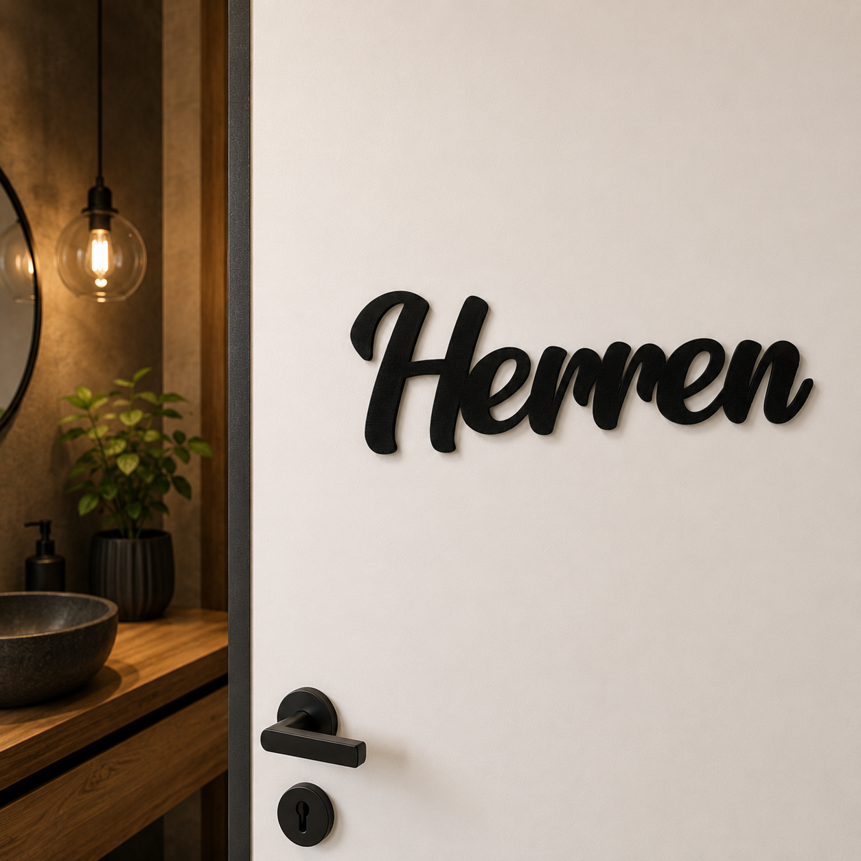 Klebendes Herren Türschild als moderne Türdekoration