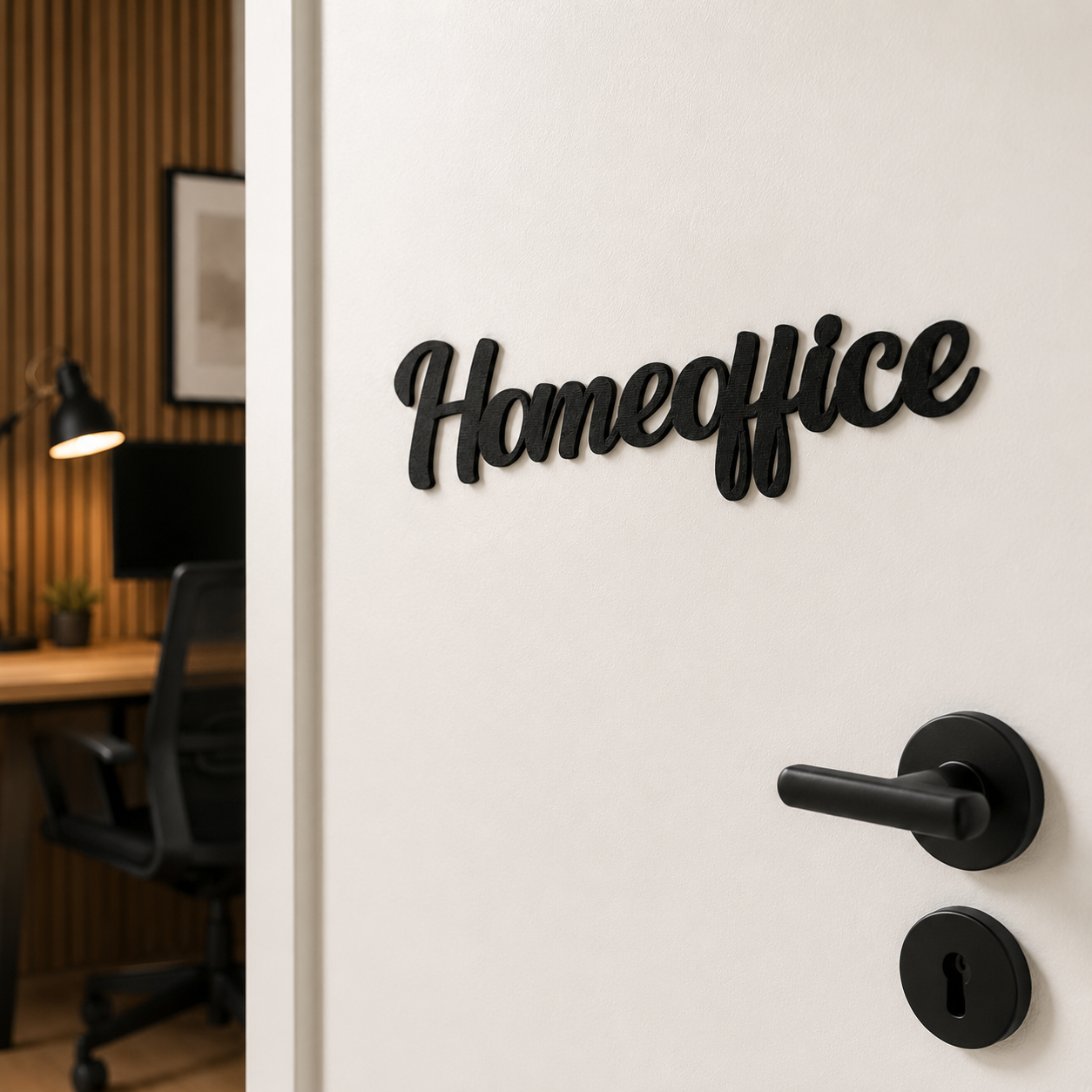 Klebendes Homeoffice Türschild als moderne Türdekoration