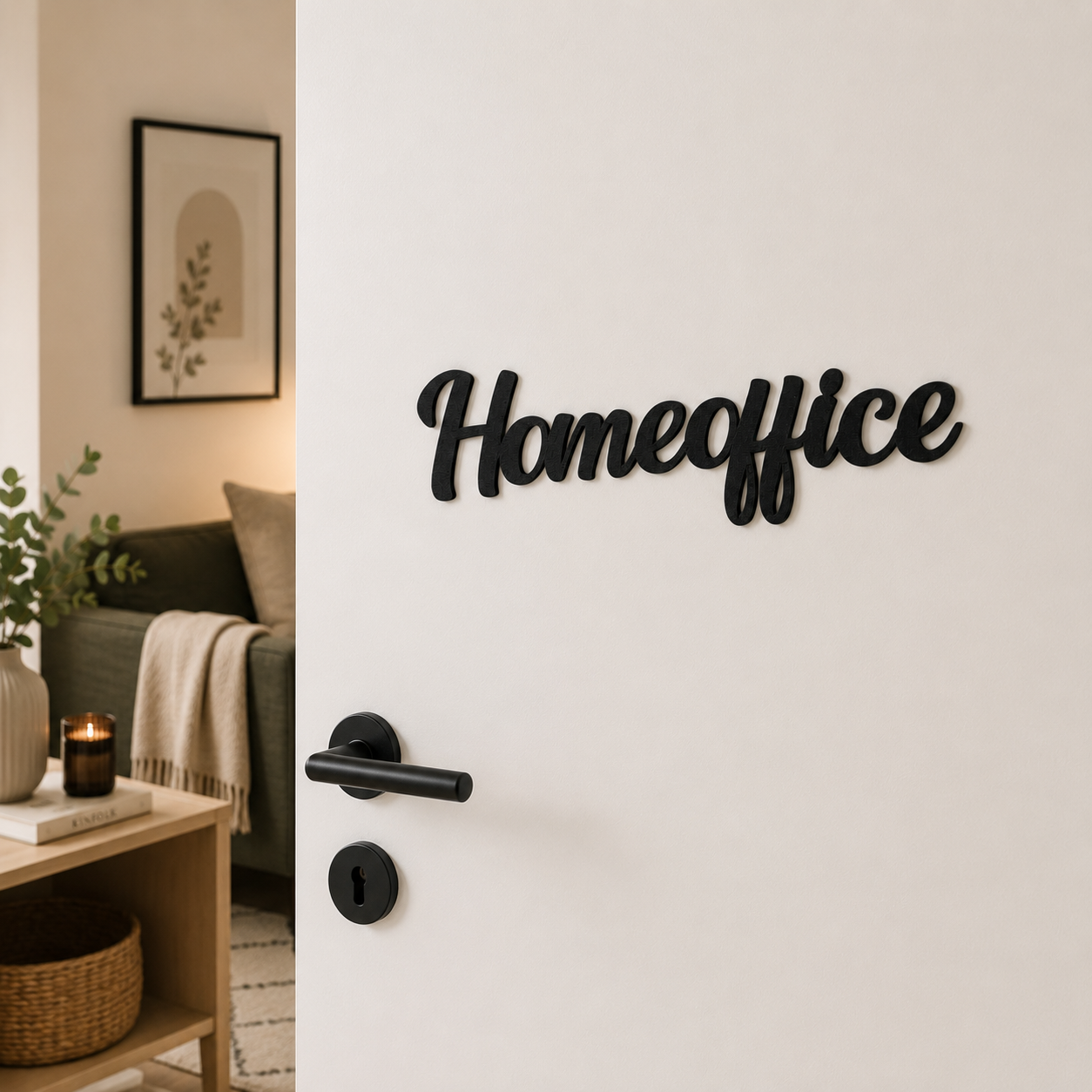 Klebendes Homeoffice Türschild als moderne Türdekoration – Produktansicht 8