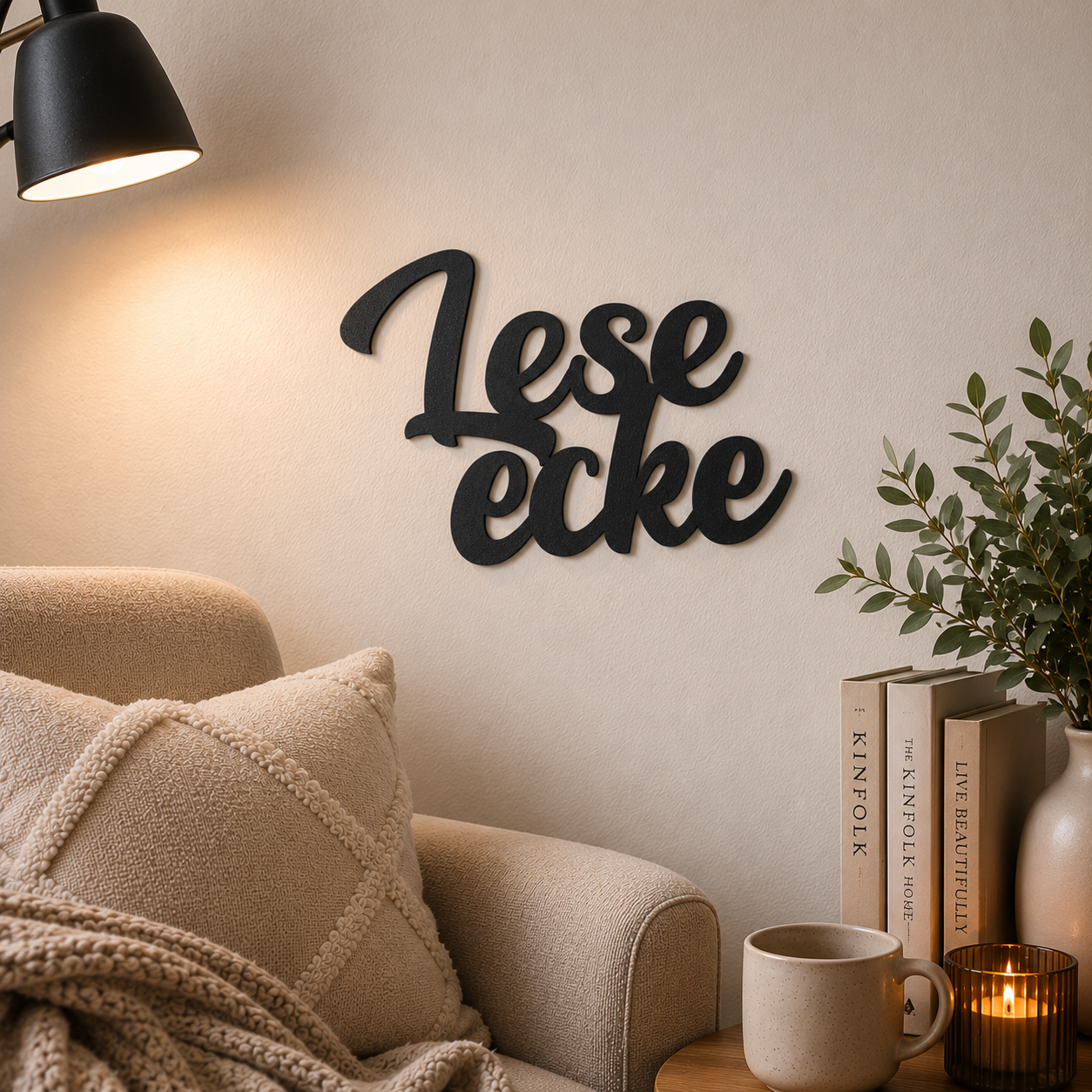 Klebendes Leseecke Schild als moderne Wanddekoration