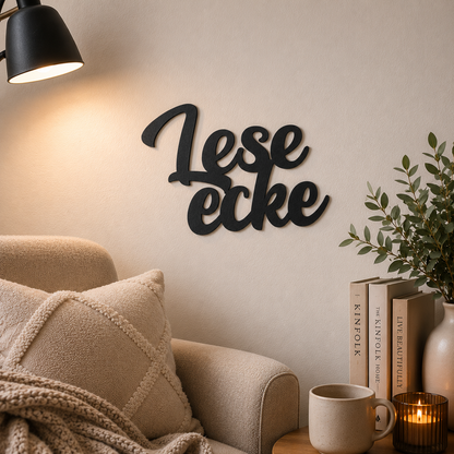Klebendes Leseecke Schild als moderne Wanddekoration