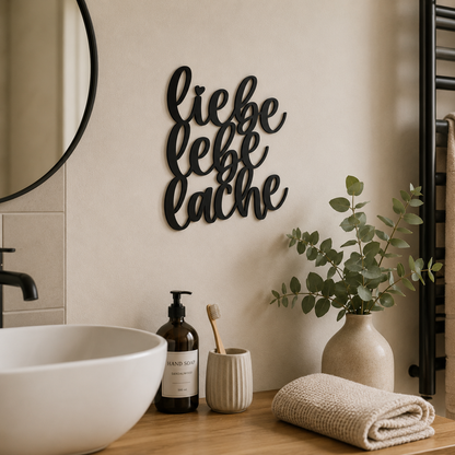 Klebendes Lebe liebe lache Schild als moderne Wanddekoration – Produktansicht 7