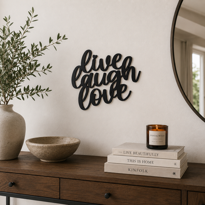 Klebendes Live Laugh Love Schild als moderne Wanddekoration – Produktansicht 7