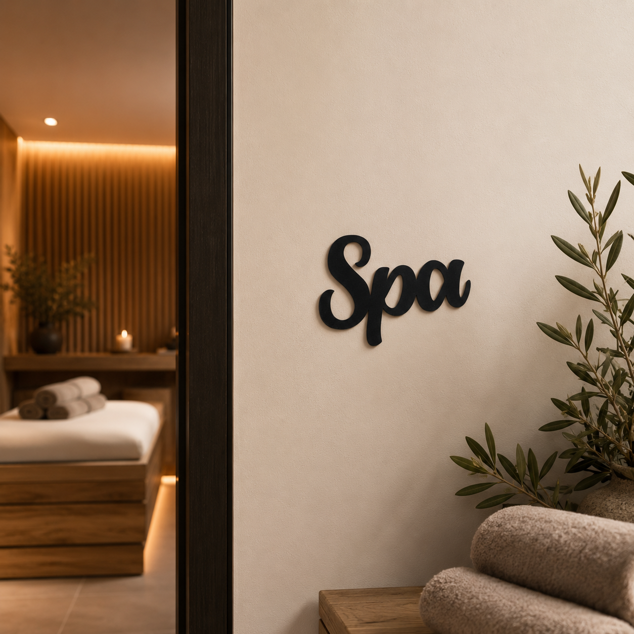 Klebendes Spa Türschild als moderne Türdekoration – Produktansicht 7