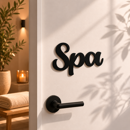 Klebendes Spa Türschild als moderne Türdekoration