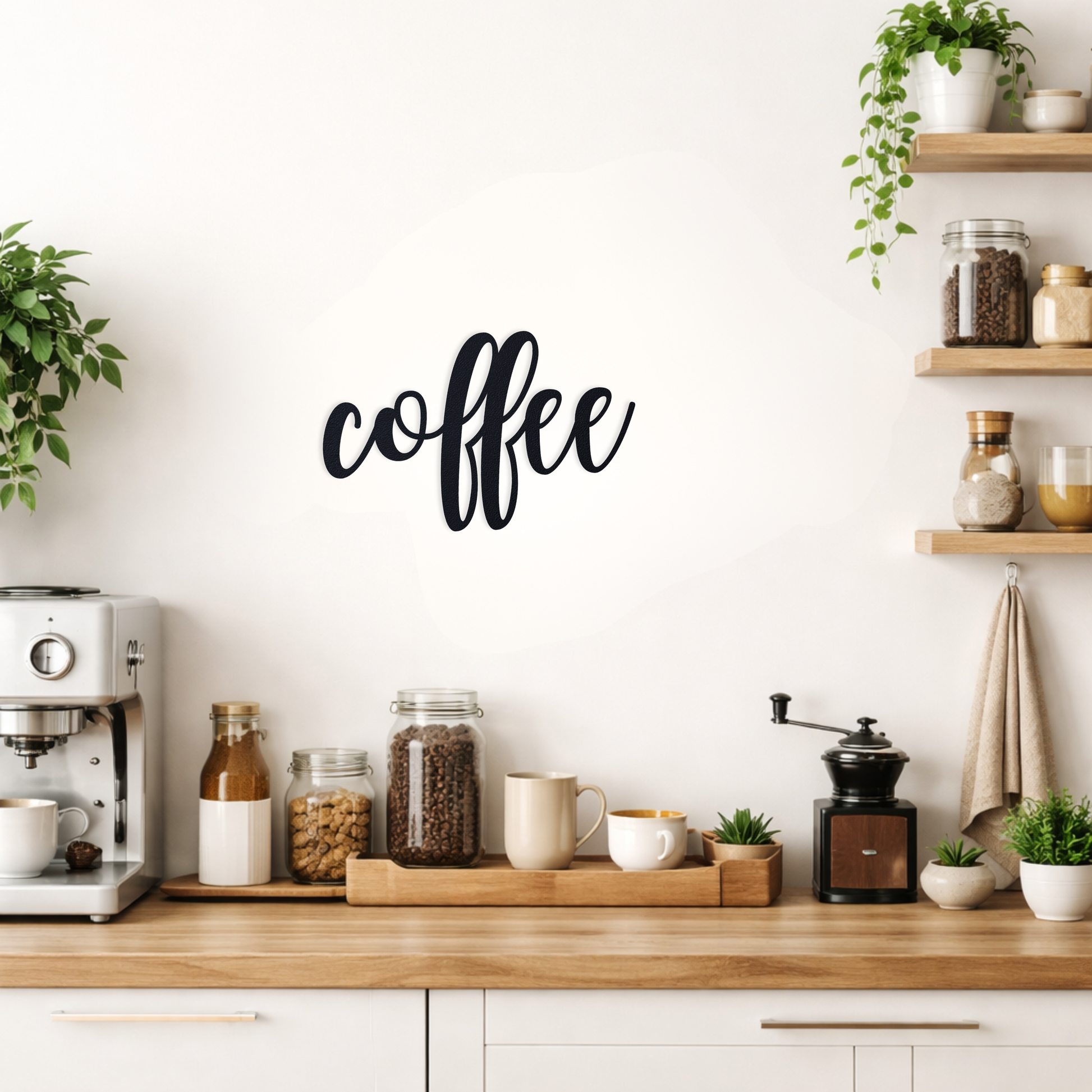 Klebendes coffee elegant Schild als moderne Wanddekoration – Produktansicht 6