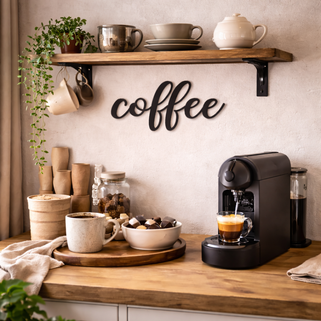 Klebendes coffee elegant Schild als moderne Wanddekoration – Produktansicht 7