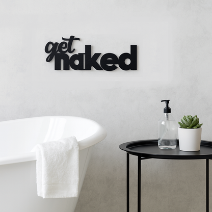get naked Schild