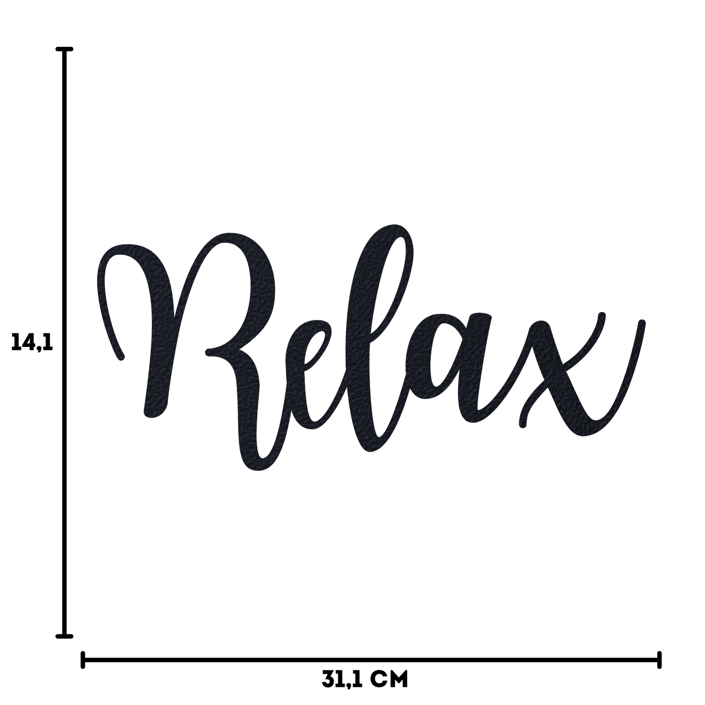 Klebendes Relax elegant Schild als moderne Wanddekoration – Größenübersicht