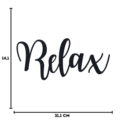 Klebendes Relax elegant Schild als moderne Wanddekoration – Größenübersicht