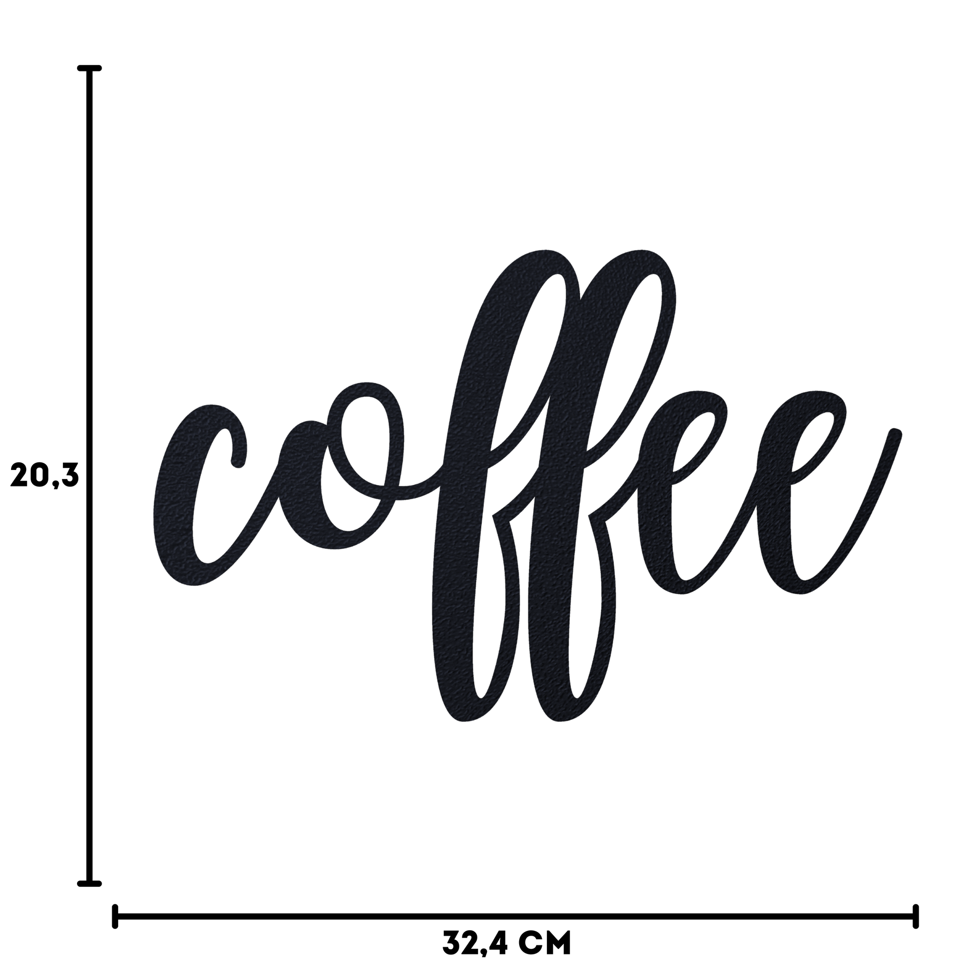 Klebendes coffee elegant Schild als moderne Wanddekoration – Größenübersicht