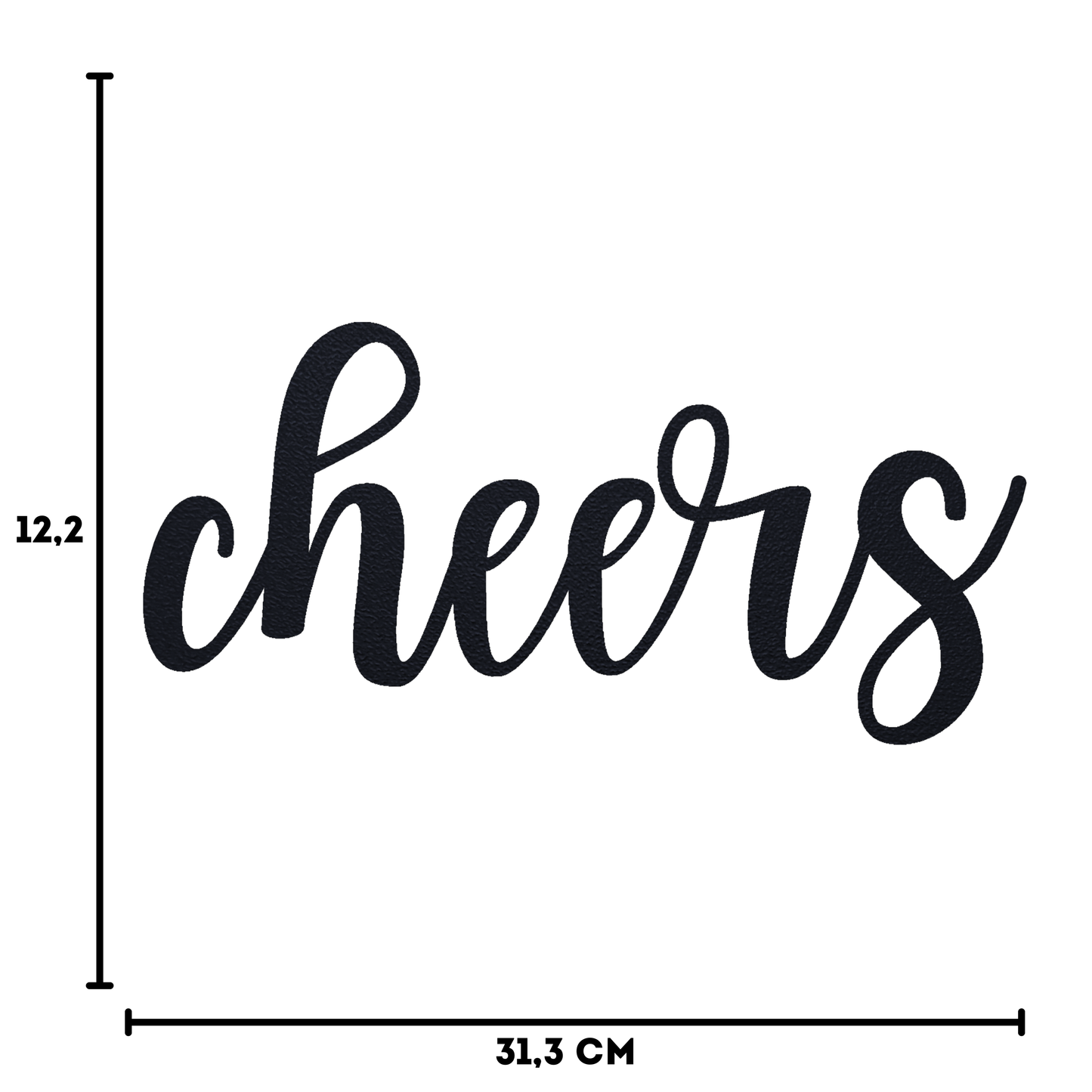 Klebendes Cheers schild als moderne Wanddekoration – Größenübersicht