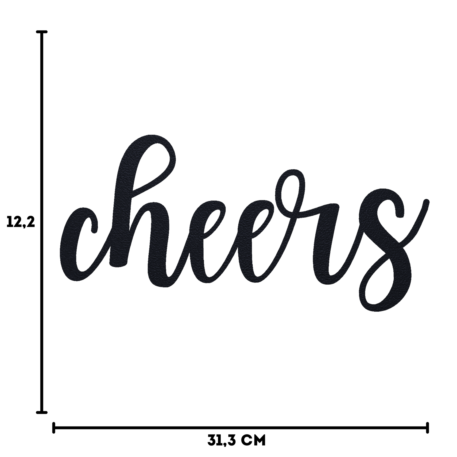 Klebendes Cheers schild als moderne Wanddekoration – Größenübersicht