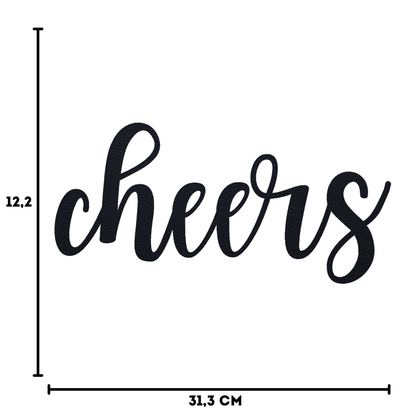 Klebendes Cheers schild als moderne Wanddekoration – Größenübersicht