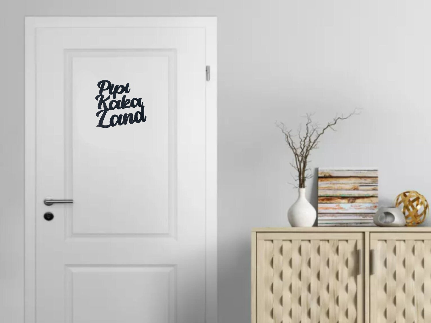 Klebendes Pipi Kaka Land Türschild als moderne Wanddekoration – Produktansicht 8