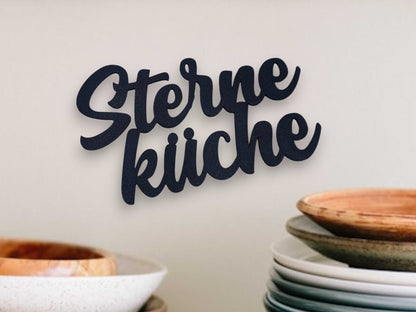Klebendes Sterneküche Schild als moderne Wanddekoration